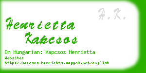 henrietta kapcsos business card